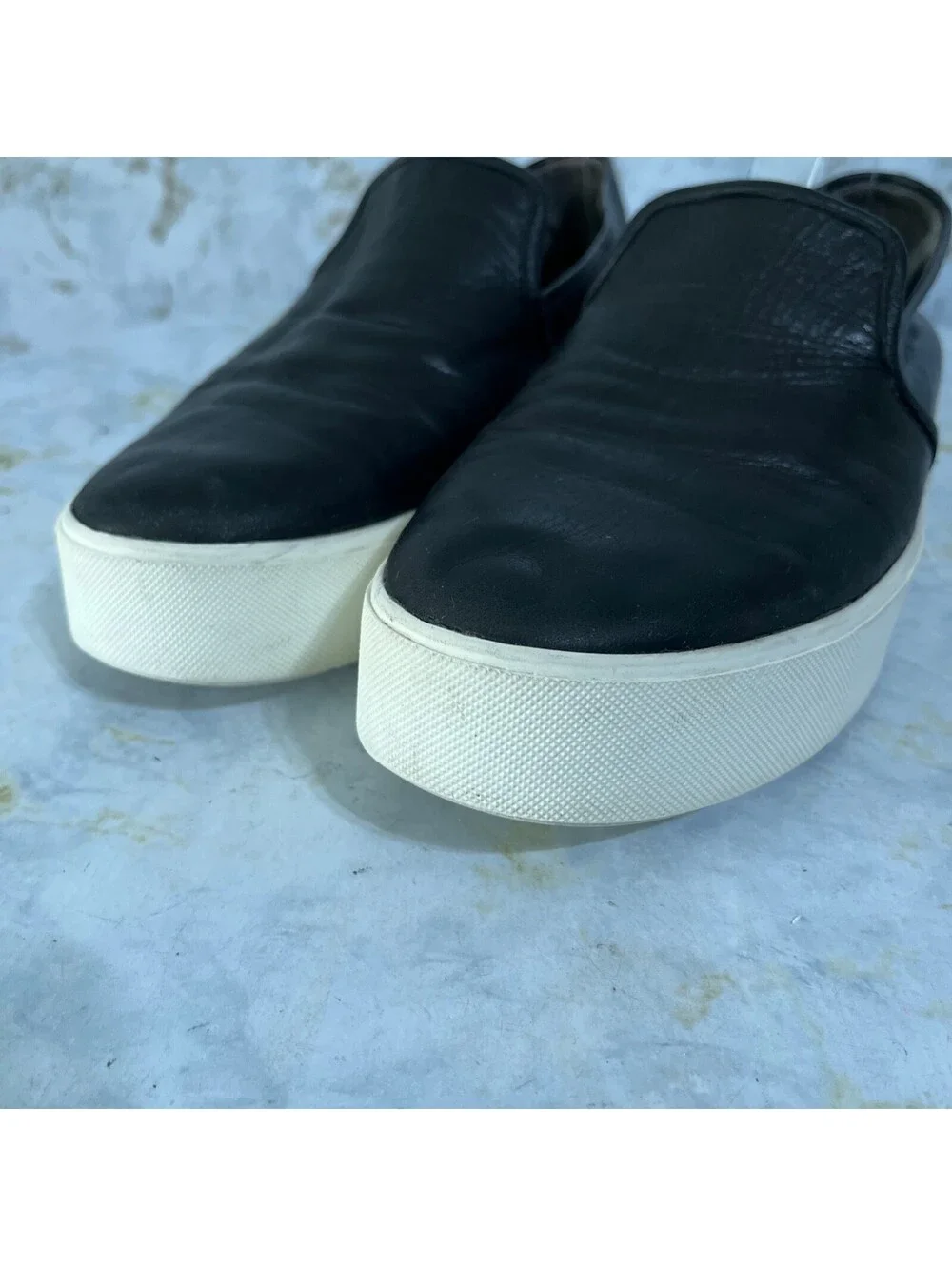 Vince Warren Women's Size 10M Shoes Black White Leather Comfort Fashion Sneakers